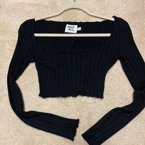 Princess Polly black long sleeve crop top